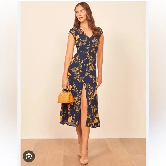 Reformation Navy Wellfleet Dress size